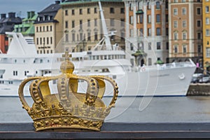 Skeppsholmsbron (Skeppsholm Bridge) With Its Famous Golden Crown