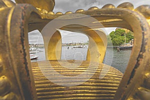 Skeppsholmsbron (Skeppsholm Bridge) With Its Famous Golden Crown