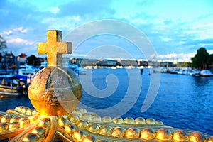 Skeppsholmsbron (Skeppsholm Bridge) With Its Famous Golden Crown