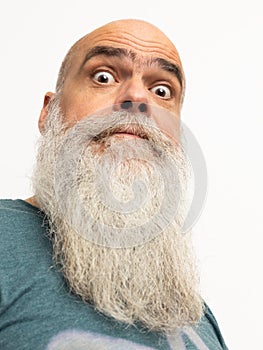 Skeptical looking bearded man