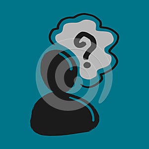 Skeptical man think for a solution