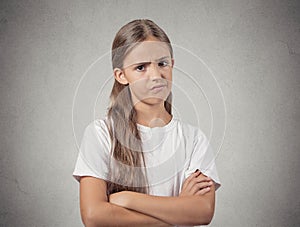 Skeptical teenager girl photo