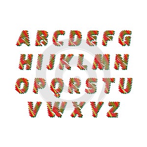 Sketch Alphabet - different colors letters are made like a scribble.Vector concept collection of colorful sketch fonts isolated on