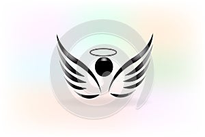 Sketch of angel wings logo vector