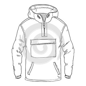 Sketch Anorak . Casual Outdoor Clothing Vector Illustration photo