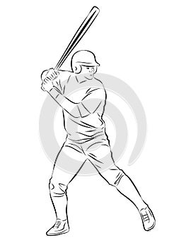 Sketch baseball player