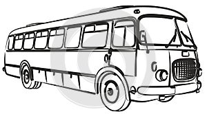 Sketch of big old bus.