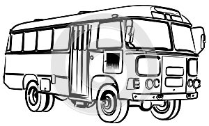 Sketch of big old bus.