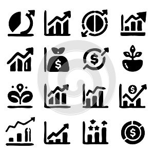 sketch Big set business icons. Vector Illustration can be used in education, bank and finance