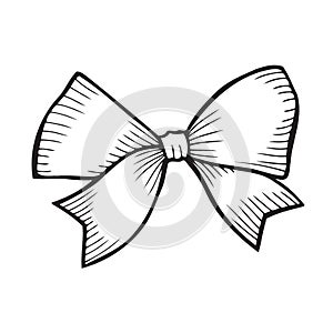 Sketch Bow With Ribbon