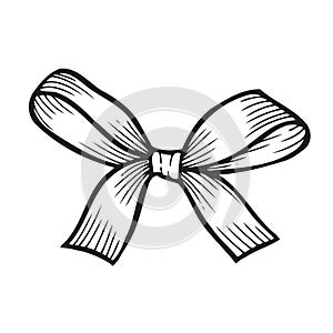 Sketch Bow With Ribbon