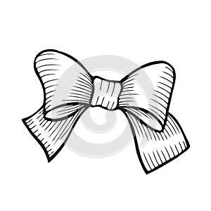 Sketch Bow With Ribbon