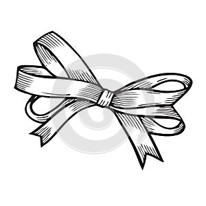Sketch Bow With Ribbon