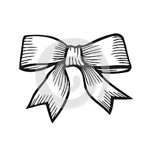 Sketch Bow With Ribbon