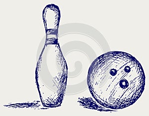 Sketch bowling photo