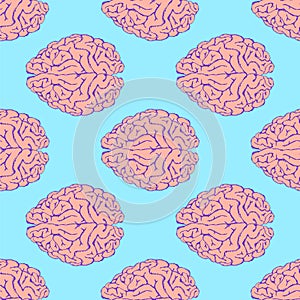 Sketch brain in vintage style