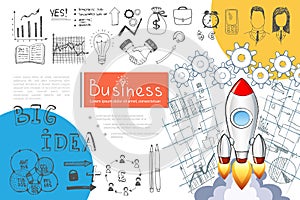 Sketch Business Startup Infographic Concept