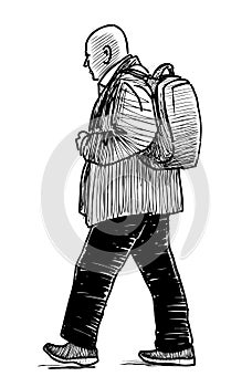 A sketch of a casual urban pedestrian