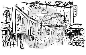 Sketch of Chinatown photo