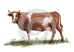 Sketch of cow drawn by hand. livestock. cattle. animal grazing