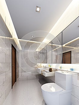Sketch design of interior bathroom