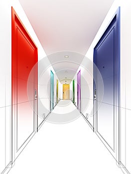 Sketch design of interior hall