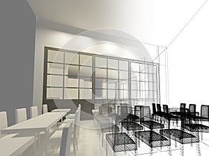 Sketch design of resturant