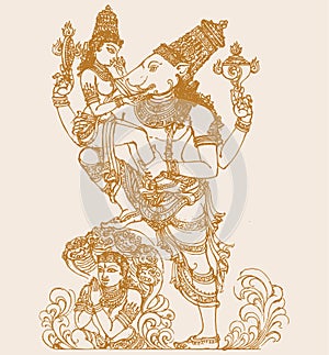 Sketch of different types of Lord Krishna, Vishnu Avatar outline editable illustration