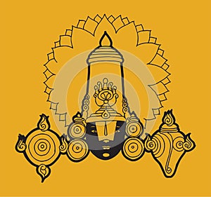 Sketch of different types of Lord Krishna, Vishnu Avatar outline editable illustration