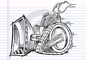 Sketch Doodle Bulldozer