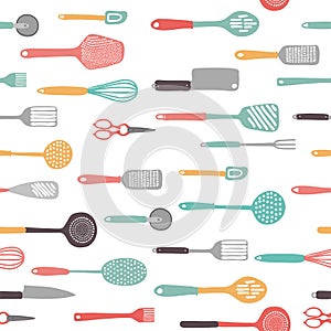 Sketch doodle illustration of kitchen tools, ware, accessories, appliances, equipment, utensils, such as knives, forks, spoons,