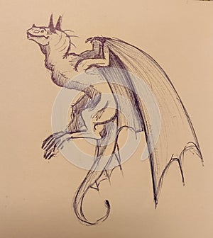 Sketch dragon vivern