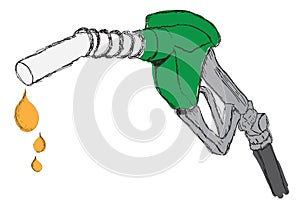 Sketch a dripping gas pump