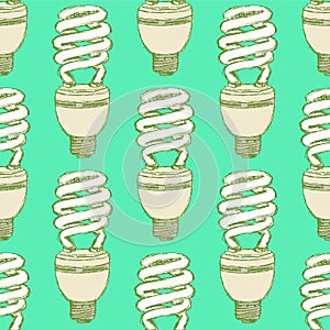 Sketch economic light bulb in vintage style
