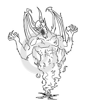 Sketch of an evocation of a fire demon
