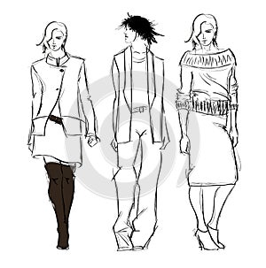 Sketch. fashion girls