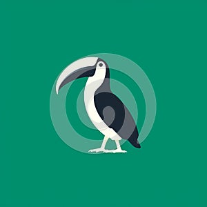Minimalist Sketch Of Toucan In Side View Before A Cloud photo