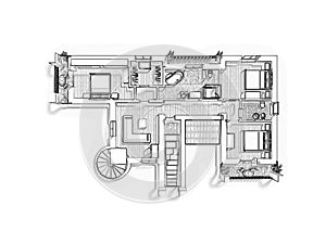 Schizzo pavimento  tridimensionale illustrazioni 