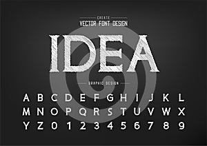 Sketch Font and alphabet vector, Chalk Idea typeface letter and number design, Graphic text on background