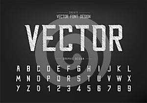 Sketch Font and alphabet vector, Chalk Modern Typeface and letter number design, Graphic text on background