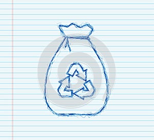 sketch garbage bag icon. Trash bag. Vector stock illustration