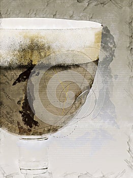 Sketch of a Glass of sparkling Belgian beer