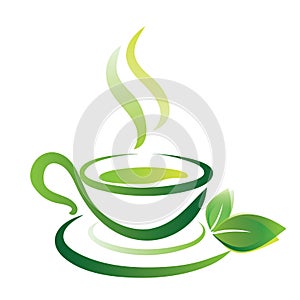 Sketch of green tea cup, icon