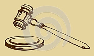 Sketch of hammer of judge