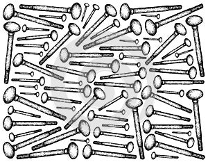 Sketch Hand Drawn Background of Elevator Bolts