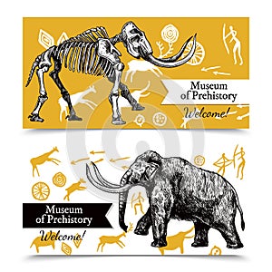 Sketch Hand Drawn Mammoth Banners