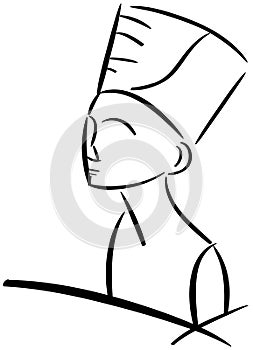 Sketch of the head of Nefertiti isolated