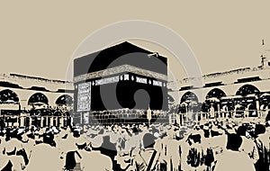 The Sketch of Holy Kaaba, Makkah, Saudi Arabia photo