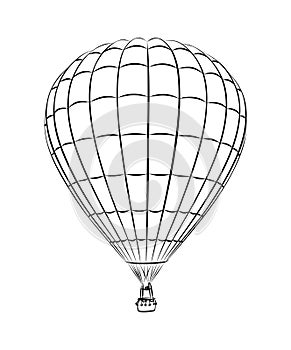 The sketch of a hot air balloon.