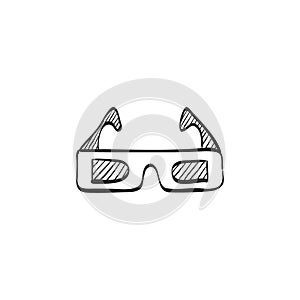 Sketch icon - 3D glasses